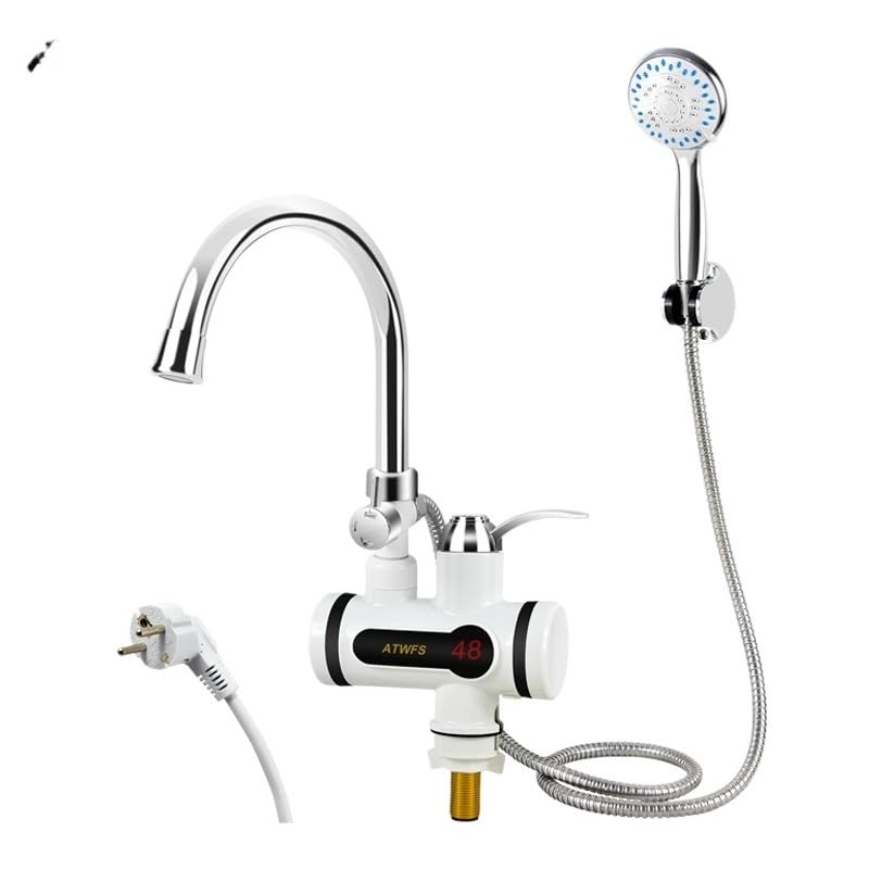 Rubinetto Acqua Elettrico Riscaldatore di acqua istantaneo Rubinetto Caldaia Rubinetto Riscaldamento Bagno Doccia con acqua calda Riscaldatore senza serbatoio Calore elettrico 220V Rubinetto Elettrico