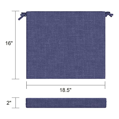 LVTXIII Navy Textured Outdoor Chair Cushion Set #TOP19