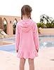 Girls Bathing Suit Cover Up Size 8-9 Years Old Pink Hooded Towel Wraps Zip Up Swimwear for Hot Spring #1