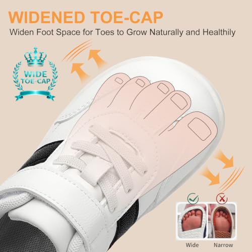 Aprlion Kids Toddler Wide Barefoot Shoes Toddler First Walking Shoes Kids Boys Girls Sneakers White Size 11 by Aprlion - Used condition - Image 3