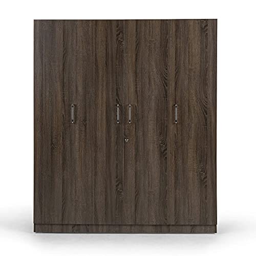 Image of Wakefit Wardrobe | 1 Year Warranty | Engineered Wood Almirah, Cupboard for Clothes Storage | 4 Door, 1 Drawer, 1 Hanging Space | Gingham - Napa Oak