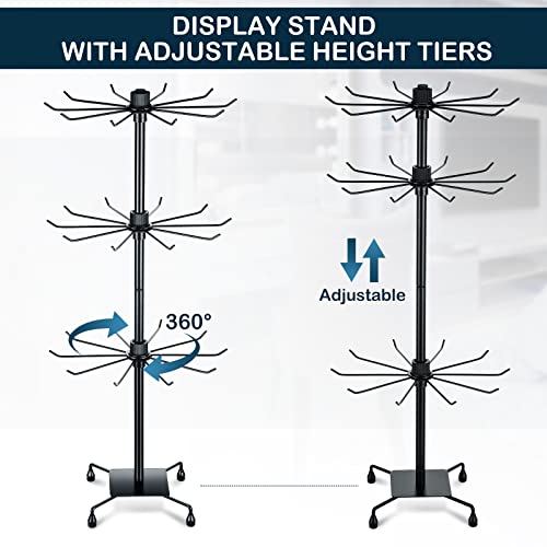 Bbto 2 Pcs Rotating Display Stand Jewelry Display Rack With Hooks Metal Earrings Display Stands For Selling Necklace thumb #3