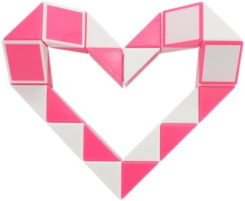 Mipartebo Magic Snake Cube Twist Puzzle 24 Wedges Large Size Twist Fidget Snake Toys Gift Party Favors Game Goodie Bag Fillers for Kids Adults Teens Pink