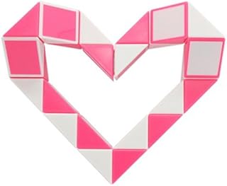 Magic Snake Cube Twist Puzzle 24 Wedges Large Size Twist Fidget Snake Toys Gift Party Favors Game Goodie Bag Fillers for Kids Adults Teens Pink
