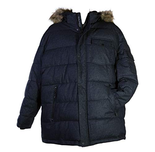 Nautica Big and Tall Blue Print Hooded Parka (6X Big)