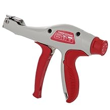 Panduit GS4H-E Adjustable Tension Cable Tie Installation Tool, Ergonomic, 0.19-0.38 in W, 7.8 in L, Red/Gray