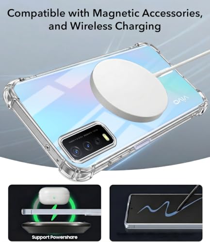 Image of Jkobi Shockproof Crystal-Clear Back Cover for Vivo Y12s | Y11s | Y12G (Magsafe Wireless Support | Drop & Camera Protection | Hard Polycarbonate)