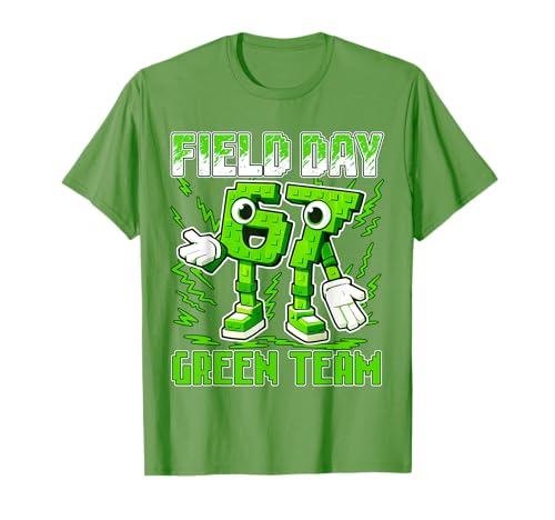 Field Day Green Team Funny 67 Six Seven Game Sports Day Kids T-Shirt