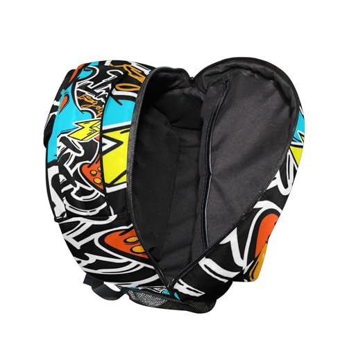 Colorful Joystick Video Game Graffiti Backpack Laptop Tablet Travel School Bag with Name Tag for Boys Girls4