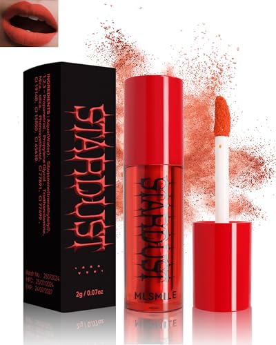 Caedelfly Matte Powder Lipstick for Women, Velvet Liquid Lipstick Red Lipcolor Lightweight Powder Texture Long Lasting High Pigmented Lipstain Nonstick Smudge-Proof Lip Gloss Lip & Cheek Makeup-01