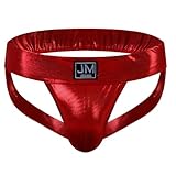 Mens Jockstrap Athletic Supporter Jockstrap Thongs Underwear Male Underpants Jock Strap (US, Alpha, Medium, Regular, Regular, 258Red)