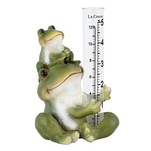 La Crosse Mccormick 704-4114 5 In. Table Standing Polyresin Frog Rain Gauge, Green #TOP2