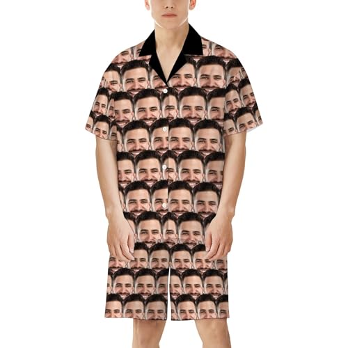 Personalized Couples Matching Pajamas Custom Face Funny Pajama Set for Women Men Customized Short Pajamas with Photo2