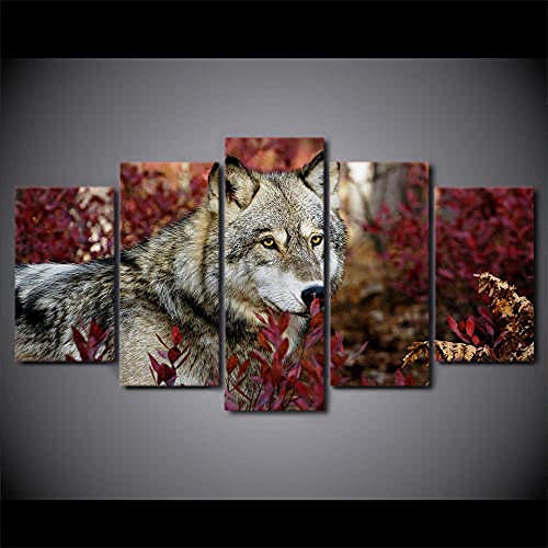 Peinture sur toile salon moderne YUANJUN lot de 5 tableaux amovibles nature forêt