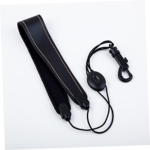 INOOMP Soprano Alto Tenor Saxophone Strap Adjustable Leather Belt for Comfortable Support Durable Design Suitable for All Ages Breathable Material Musical Instrument Accessory Black