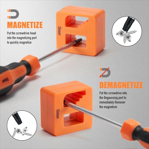 Sinoer 70-Piece Magnetic Screwdrivers Set with Case, Precision Screwdriver Kit,Includes Slotted, Phillips,Torx,Hex, Square,Pozidriv, and Precision Tools for Repair Home Improvement,DIY Craft thumbnail 6