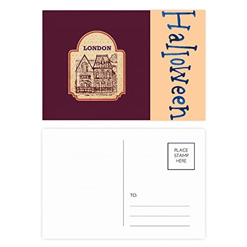 Cartes postales d'Halloween lot de 20 building sketch UK London Stamp