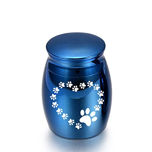 LZHLMCL �Α����� 40mm�Α��ً����A���~�j�E������RememberJarsHuman Pet Ashes Memorial Love Dog Paw Available Blue