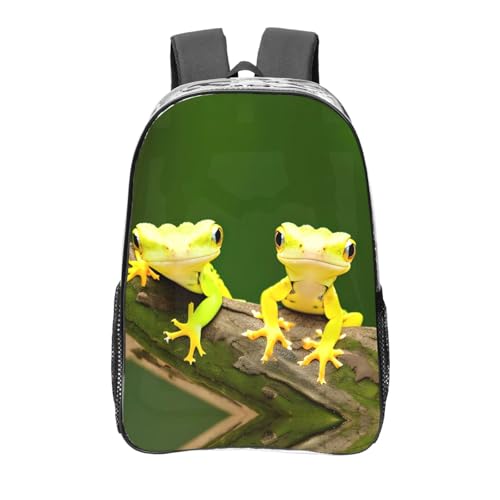 Sac à dos transparent pour le travail et le sport décontracté Two Geckos noir en taille unique