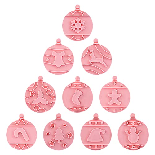 Jagowa 10PCS Christmas Cookie Cutter Set Christmas Decoration Snowflake Christmas Tree Reindeer Santa Claus Snowman for Christmas Baking
