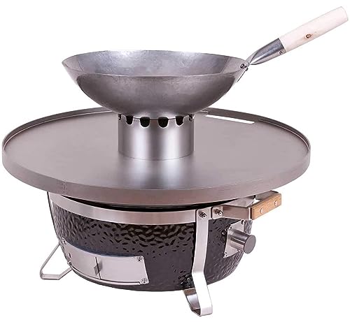 Cocotte En Fonte Monolith Le Chef Pour Barbecue SGS - Forme Demi-lune, Capacité 9,5L, émail Noir - Avec Grille Inox Et Couvercle Réversible