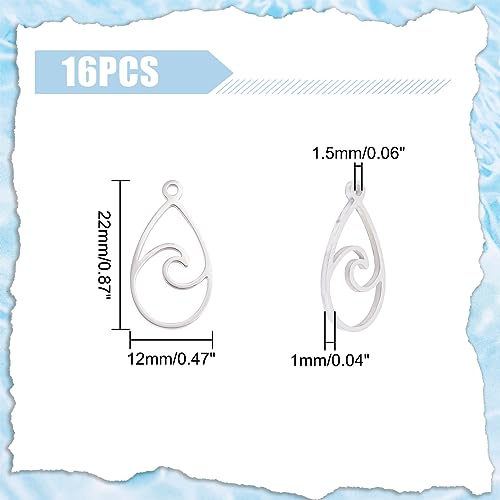 Breloques goutte d'eau acier inoxydable pendentif 22x12mm pour bijou escalade