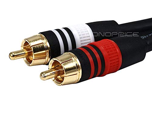 image for Monoprice Audio Cable - 1.5 Feet - Black | Premium Stereo Male to 2RCA