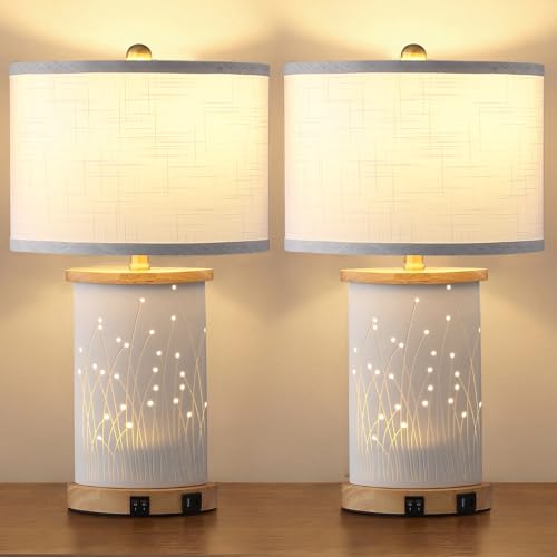 Set de 2 lámparas de mesa de cerámica con 3 tonos de luz