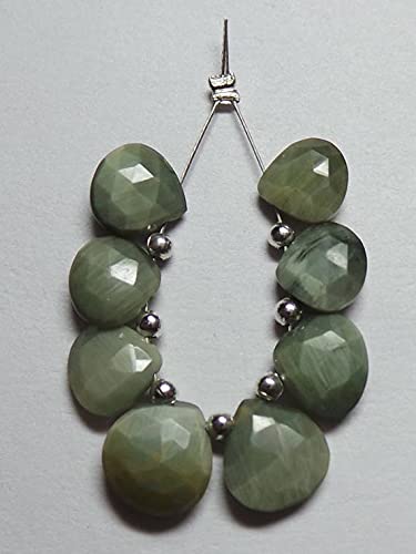 Œil de chat naturel perles cœur 7.5x7 mm pour sublimer vos tenues bohèmes et créations d'été