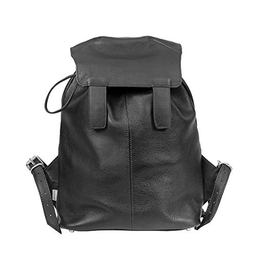 Jahn-Tasche â€“ Mittel-GroÃŸer Lederrucksack/Cityrucksack GröÃŸe M aus Nappa-Leder, Schwarz, Modell 518