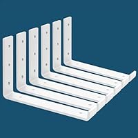 6 Stück Regalhalterungen Weiß - 25cm L-Winkel Für Schwimmende Regale