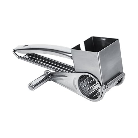 Multipurpose Rotary Cheese Grater, Multifunctional Kitchen Craft Rotary Stainless Steel Cheese Grater 1 Drums Slice Shred Tool for Parmesan, Mozzarella, Vegetables and More Cover