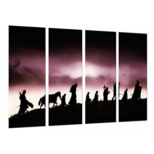 Cuadro Fotográfico Señor de los anillos, Personajes, Silueta Tamaño total: 131 x 62 cm XXL