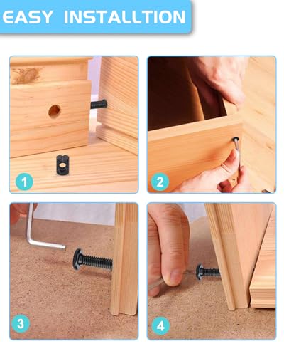 Allwin ALLWIN-M616 Crib Screws Hardware Replacement Kit - 16 Set Baby Bed Frame Bolts,Barrel Nuts&Wooden Dowel Pins Set - M6X16/40/60/80 Mm Hex Drive Socket Cap Screws Nuts For Beds Headboards Chairs Furniture thumb #5
