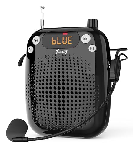 Image of Juarez 10W Voice Amplifier with Wired Microphone, Bluetooth 6.0 Portable PA Speaker, FM Radio, USB /TF Playback, LED Display, Type-C Rechargeable for Teaching & Training, Classroom, Speech, Tour Guide