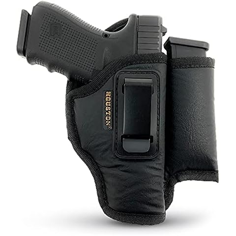 Houston Gun Holsters Leather Concealed Carry Soft Material | Suede Interior for Maximum Protection | (Right) (CHPMG-57G-RH), Black Cover