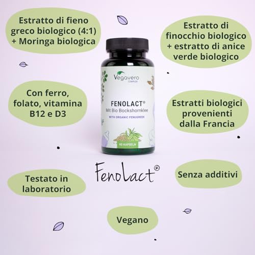 Integratore Allattamento | Con Fieno Greco Bio, Acido Folico, Ferro, Vitamina B12 E D3 | 90 Capsule | Vitamine Post Parto | Vegan | Senza Additivi | Vegavero® - 3