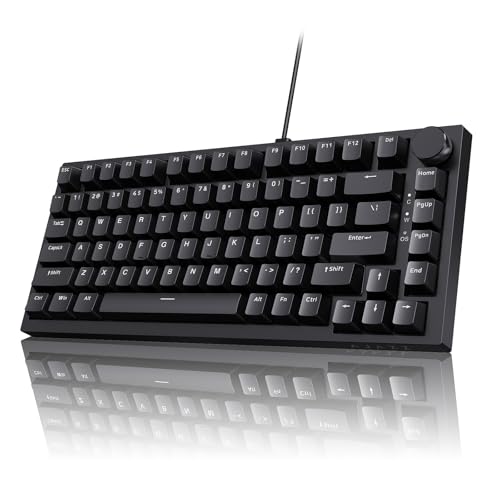Image of Ajazz AK820 75% Wired Gasket Mechanical Gaming Keyboard with Volume Knob - South Facing LED