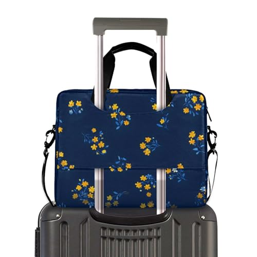 Maletín para laptop con estampado floral azul marino 13-15.6 in miniatura 4