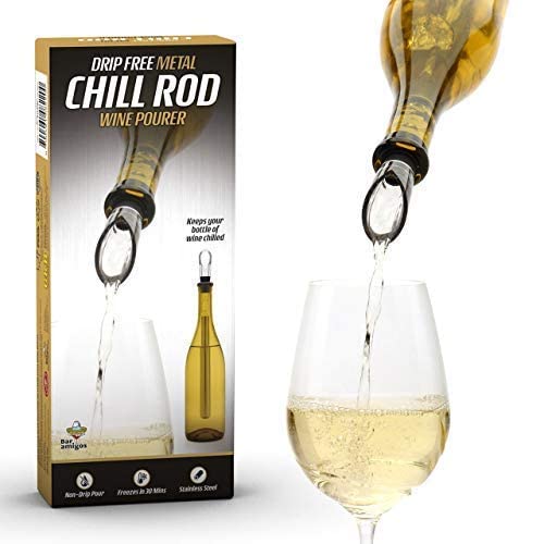 Bar Amigos Chill Rod Wijnfles Cooler Chiller Met Roestvrij Staal Rode Witte Wijn Gieter en Koeler Stick Met Beluchter… - Image 3