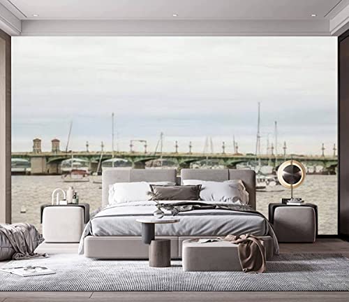 Modern Wall Murals 3D Yachts Moored Matanzas River Near Bridge Lions St Augustine Florida An Peel And Stick Wallpaper Removable Self-Adhesive Pvc Wall Stickers For Living Room Bedroom Wall Decor #TOP3