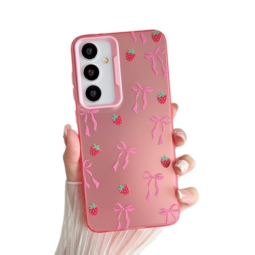 ZTOFERA for Samsung Galaxy S26 Plus 5G Case,Cute Pink Ribbon Bow Tie Aesthetic Phone Case,Trendy Slim Hard IMD Shockproof Protective Bumper Phone Cover for Women Girls,Strawberry by ZTOFERA - Used condition - US$7.42