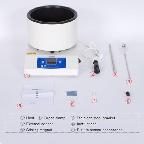 Agitador magnético con calefacción, mezclador digital de placa caliente para aceite líquido de laboratorio, olla de agitación de 1800 rpm, equipo de química y biología