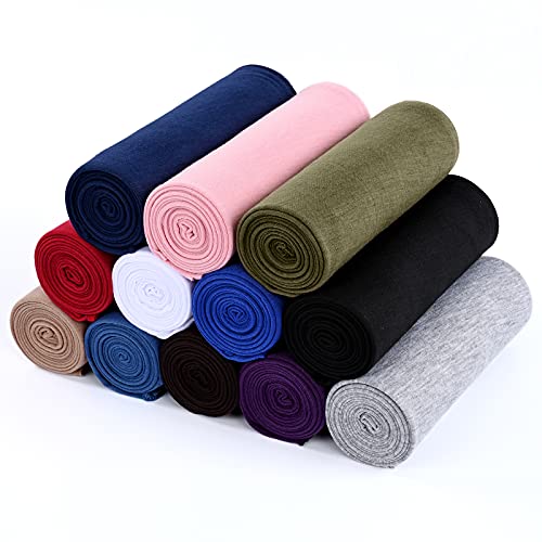 image for YMHPRIDE 12 Pieces Stretch Jersey Head Wrap Extra Long Ultra Soft Scar