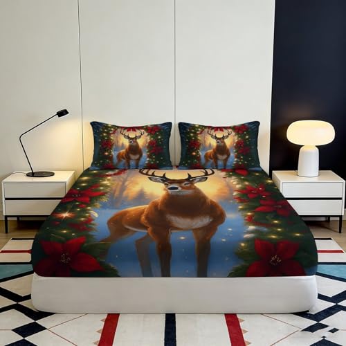 Matelas cerf fitted cover lavable en microfibre 140x200 cm imprimée