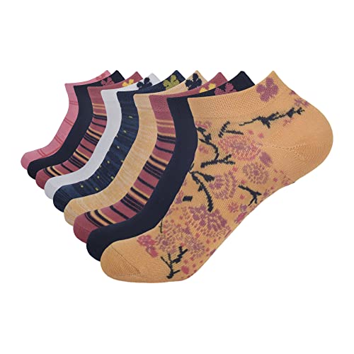 Lucky Brand Women's 9-Pack Floral No Show Socks, Navy, 9-11 #TOP25