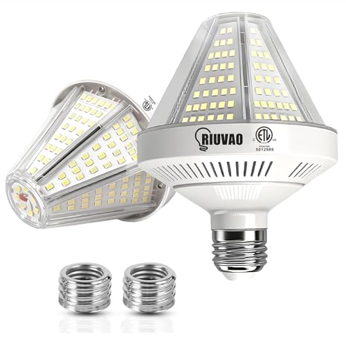 RIUVAO E26/E39 LED Corn Cob Light Bulb, 10500LM Super Bright, 700W Equivalent, 5000K Daylight White, Energy-Saving 70W Corn Light for Garage, Shop, Indoor & Outdoor Use (2-Pack)