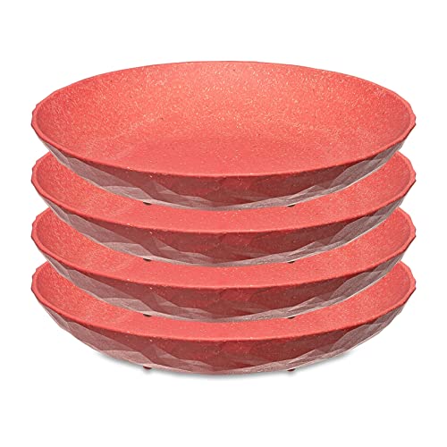 Koziol Tiefer Teller 22 cm 4er-Set CLUB PLATE Suppenteller Kunststoff Koralle