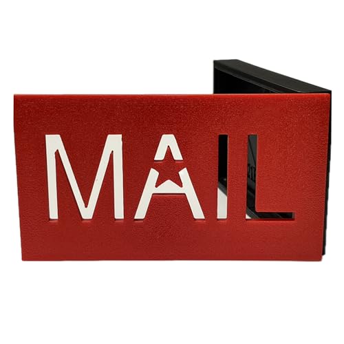 MAIL Design Mailbox Flag for Stone or Brick Encased Mailboxes, Replacement Red Flag Kit, Outgoing Mail Flag, Universal 4.02in x 2.27in