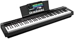 STRICH Digital Piano 88 Key Full Size Weighted Keyboard, Hammer-Action Portable Electric Piano For Beginner Adults, Bundle With Sustain Pedal, Piano Stickers, Music Rest, Black, SDP-P7